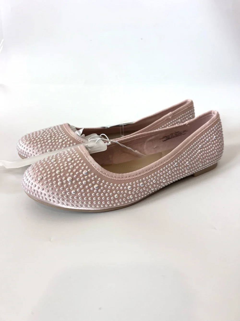 Cat & Jack Girls Pink Pearl Rhinestone Ballet Flats Size 5 NWT Dress Shoes